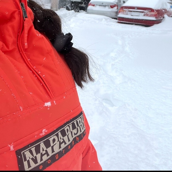 Napapijri Insulated Orange Anorak Jacket - Picture 11 of 11